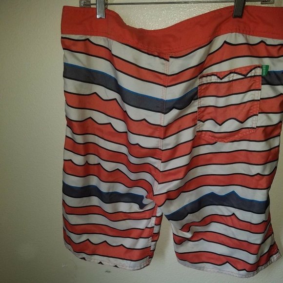 Mens Striped Swim Trunks Board Shorts Size 36 by 21 Men - Forever 21 - Picture 2 of 5